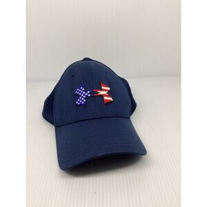 Navy Under Armour Ball Cap Flag Logo M/L